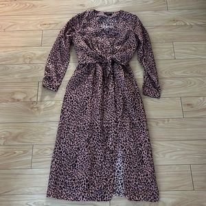 FRNCH Cheetah Print Wrap Dress! Size Small
